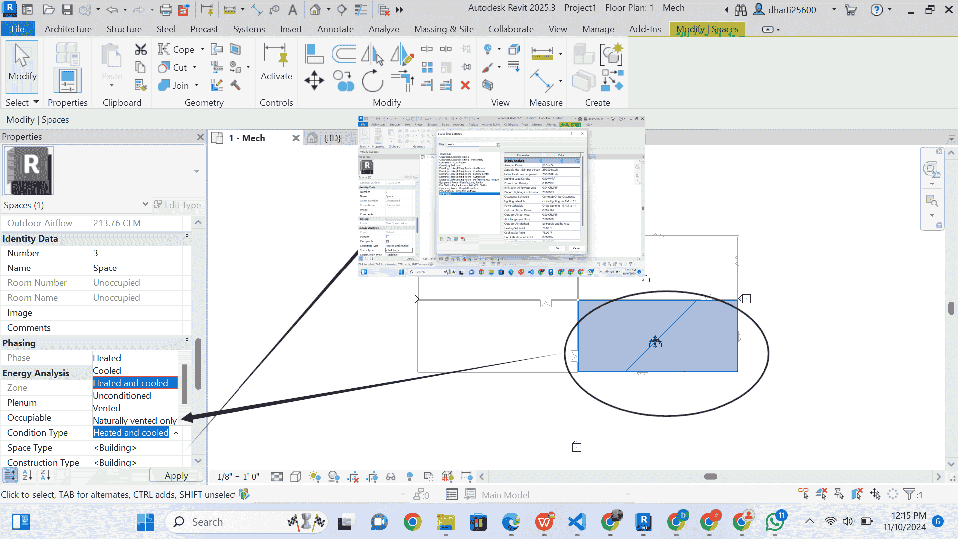 Revit 2025 HVAC load calculation