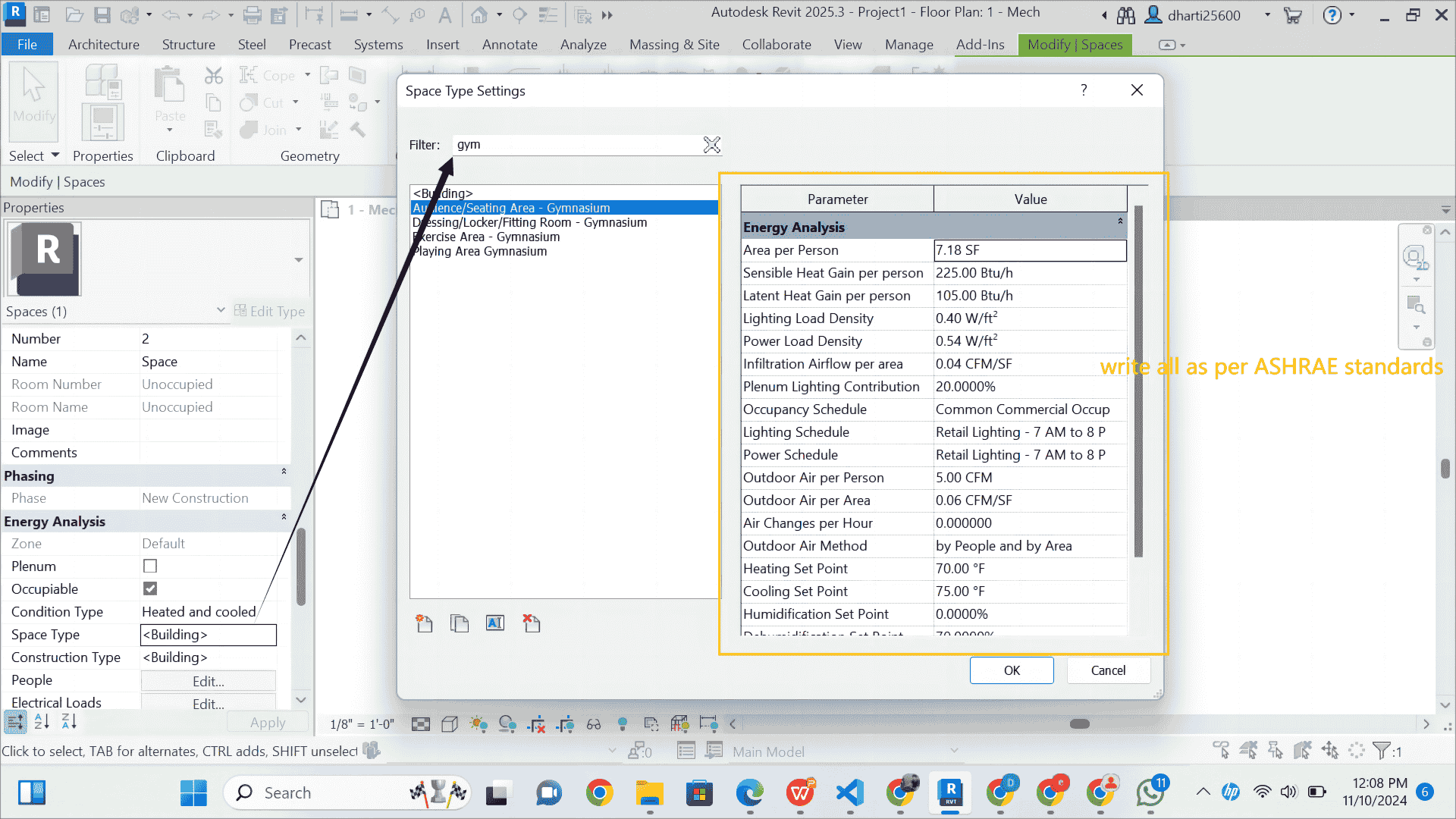 Revit 2025 HVAC load calculation