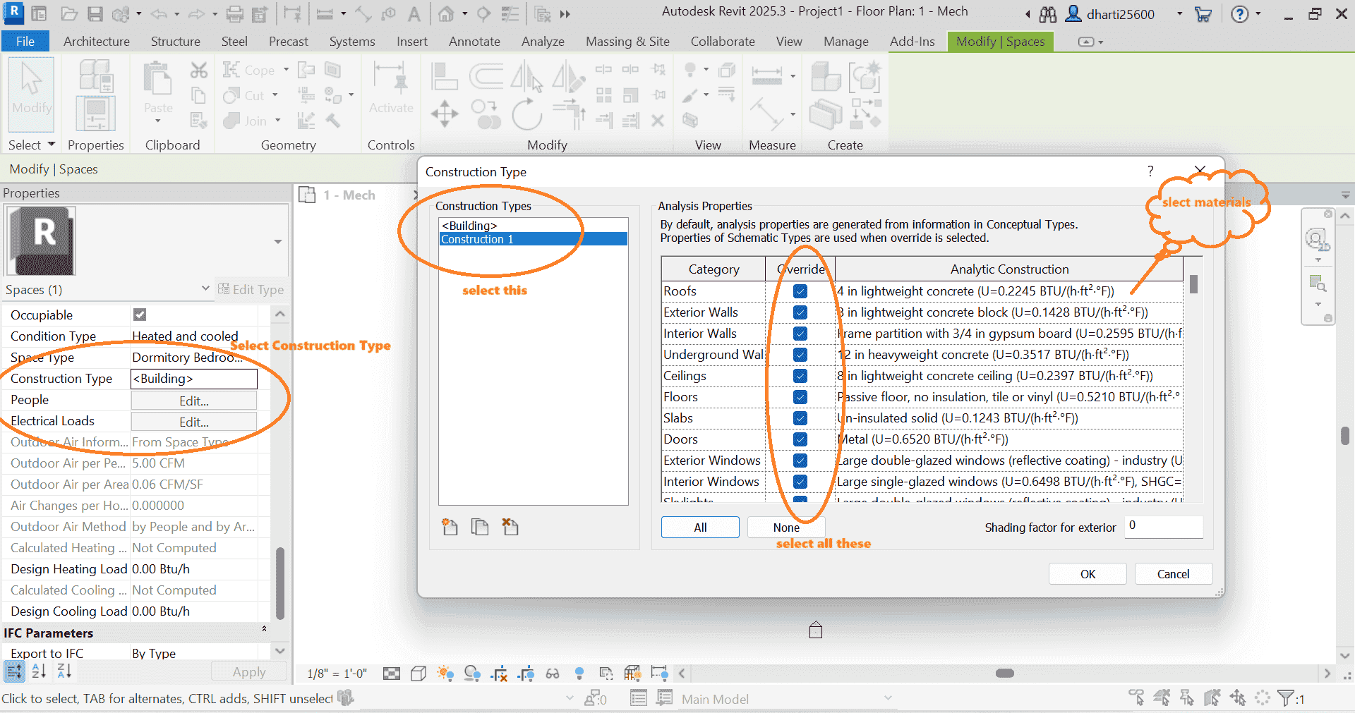 Revit 2025 HVAC load calculation